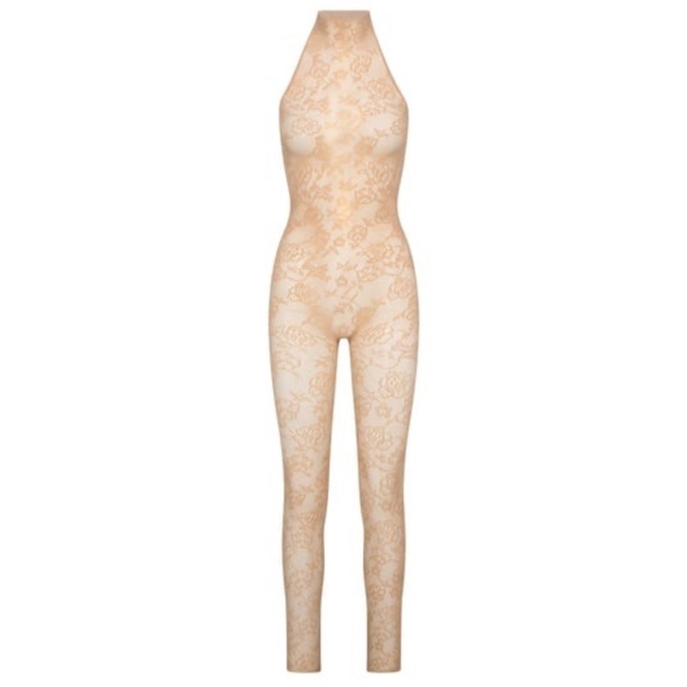 SKIMS Lace Halter Bodysuit Made in Italy
